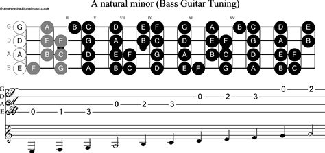 bass guitar minor scale chart Bas gitaar schalen wandplaten