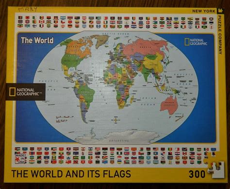 The World Map and Its Flags - Jigsaw Puzzle, National Geographic, 300 pieces | #2074877581