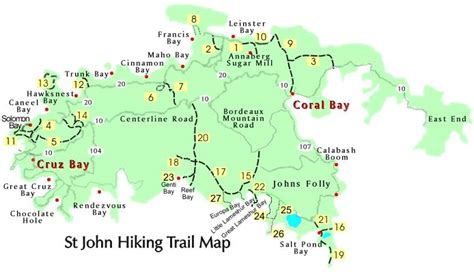 Hiking Trails Map | St john virgin islands, St john usvi, Virgin ...