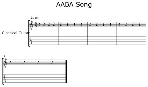 AABA Song - Sheet music for Classical Guitar