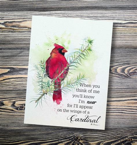 Cardinal Memorial Art Print Cardinal Sympathy Gift Male | Etsy