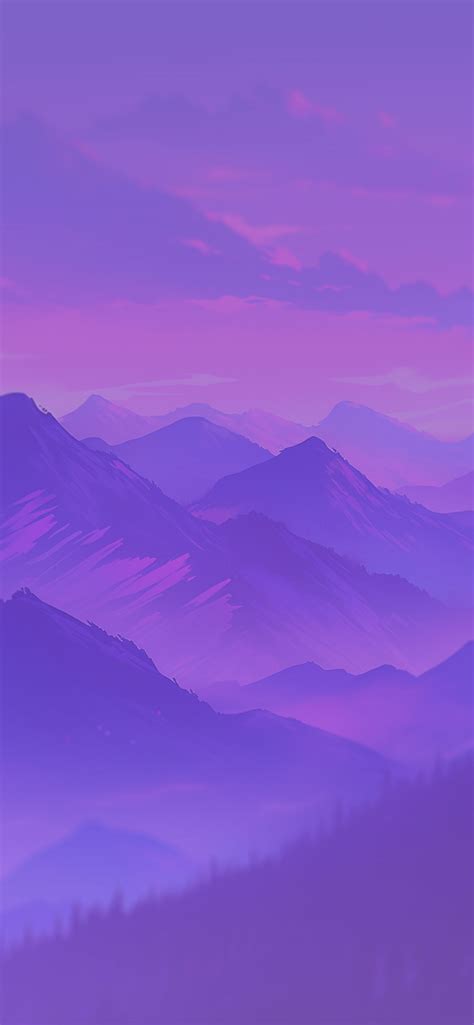 Purple Mountains & Clouds Wallpaper - Mountains Purple Wallpaper