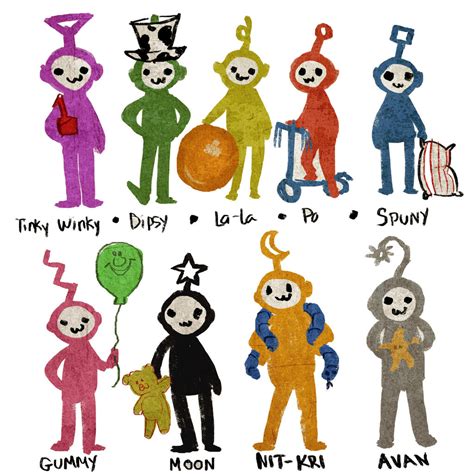 The Nine Teletubbies by TheTwiggyDance on DeviantArt