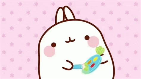 Molang, Painting Videos, Cute Gif, Animated Gif, Cool Gifs, Chibi ...