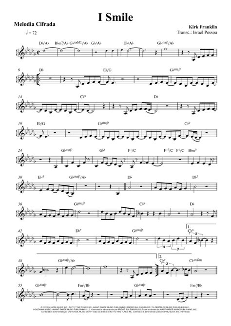 I Smile (arr. Israel Pessoa) by Kirk Franklin Sheet Music for Piano ...