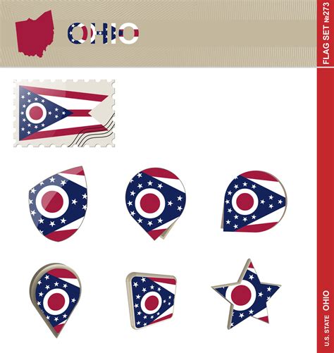 Ohio Flag Set, Flag Set 8804185 Vector Art at Vecteezy