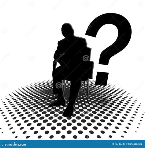 Silhouette Of Man And Question Mark Royalty Free Stock Photography ...