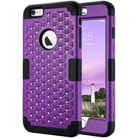 iPhone 6 Plus / 6S Plus Case, ULAK 3D Bling Rhinestone Heavy Duty Shockproof Hybrid Hard PC Soft ...