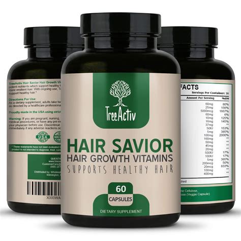 TreeActiv Hair Savior | Hair Growth Vitamins | Natural Herbal Treatment Complex for Men and ...