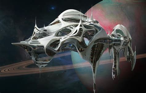 concept ships: The Otherworldy Adventures of Tyler Washburn space station by Dylan Cole