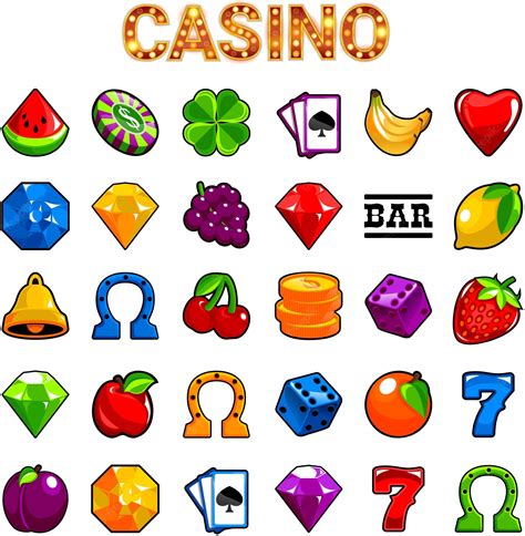 Premium Vector | Vector game assets casino slot machine symbols