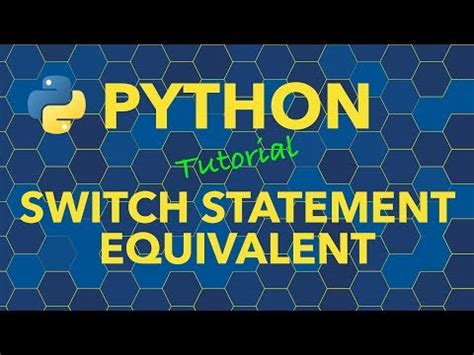 Python Switch Statement Equivalent - YouTube