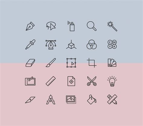 25 Simple Graphic Design Icons