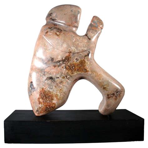 Biomorphic Modernist Wood Sculpture on Rotating Base For Sale at ...