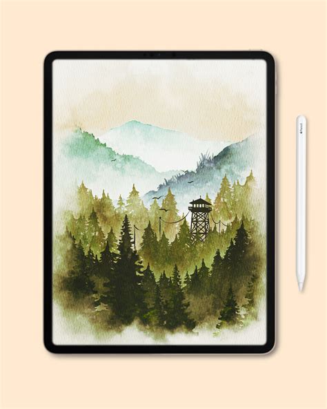 Watercolor Mountain Landscape Tutorial Bundle