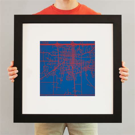 Louisiana Tech University Campus Map Art - City Prints