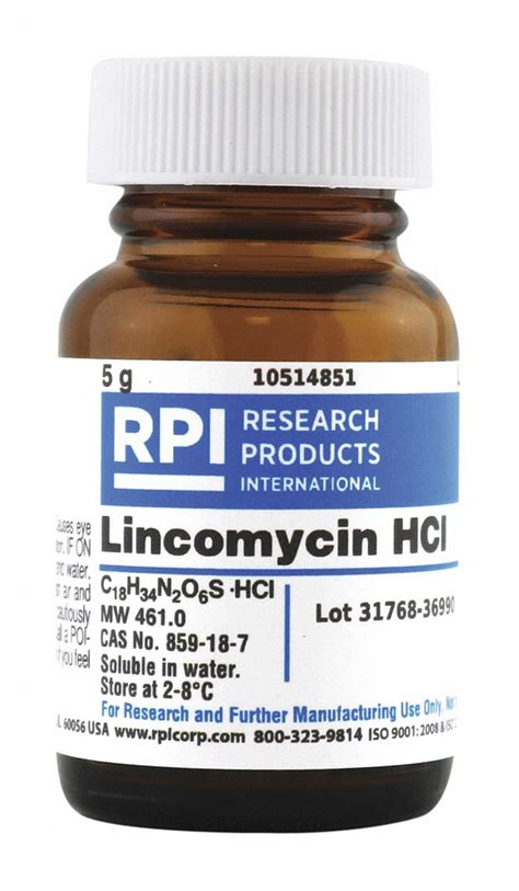 RPI Lincomycin Hydrochloride, 5 g Powder - 30TY64|L22020-5.0 - Grainger