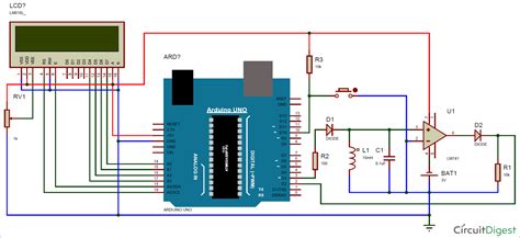 Circuit Diagram for Inductance and Frequency Meter Using Arduino Dc Circuit, Circuit Diagram ...