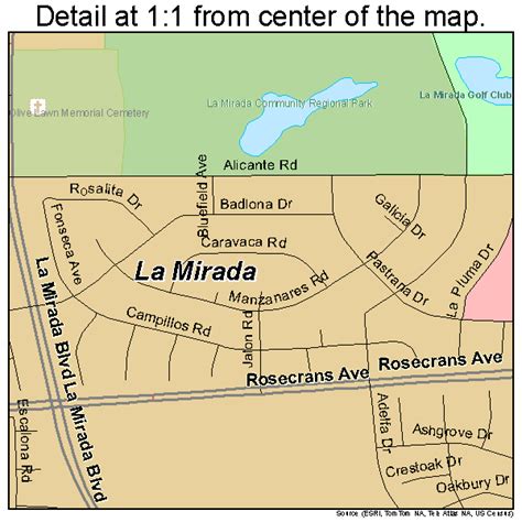 La Mirada California Street Map 0640032