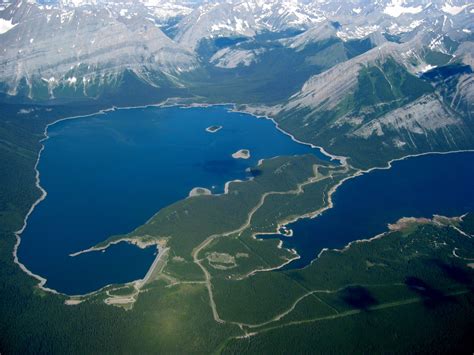 Upper Kananaskis Lake is a natural lake that was turned into a reservoir in Kananaskis Country ...