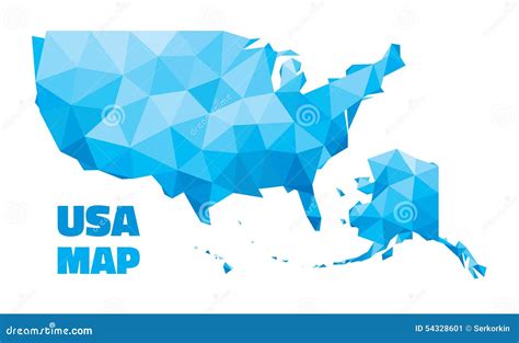 Abstract USA Map - Vector Illustration - Geometric Structure in Blue Color Stock Vector ...