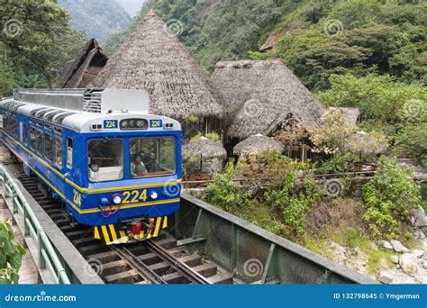 Peru Rail Train At Machu Picchu Train Station In Peru Editorial Photo ...