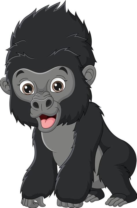 Cute baby gorilla cartoon isolated on white background 5112545 Vector ...