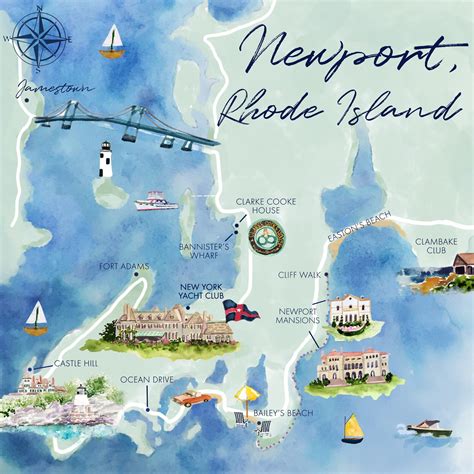 Map of Newport, RI | theclementinestudio | Newport, Simply framed, Welcome to the party