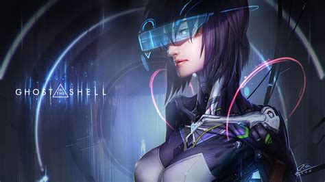 Ghost in the Shell, anime, fan art, cyberpunk, women, digital art, Kusanagi Motoko, cyborg ...