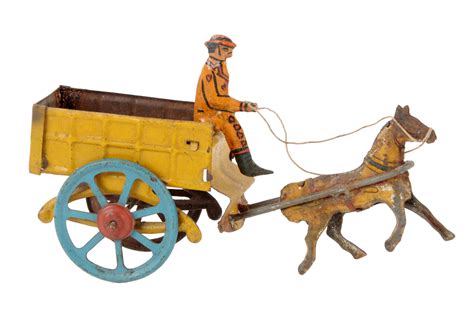 Lot Detail - GERMAN TIN LITHO HORSE DRAWN PENNY TOY.