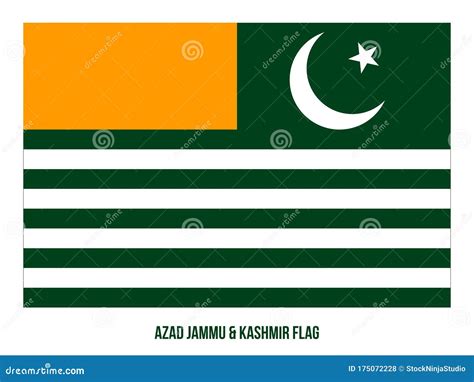 Azad Jammu and Kashmir Flag Vector Illustration on White Background ...