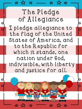 The Pledge of Allegiance Classroom Poster by Huneybear Learnings