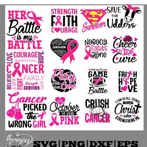 Cancer Awareness SVG Bundle / Breast Cancer SVG / Cut Files / | Etsy