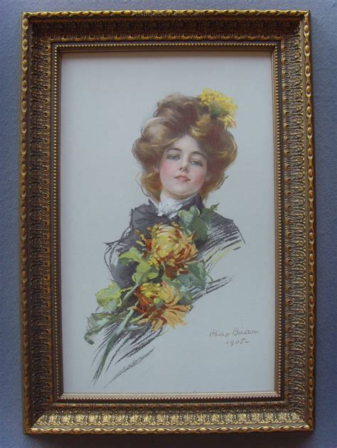 Antiques Atlas - Philip Boileau Lithograph Girl With Chrysanthemums