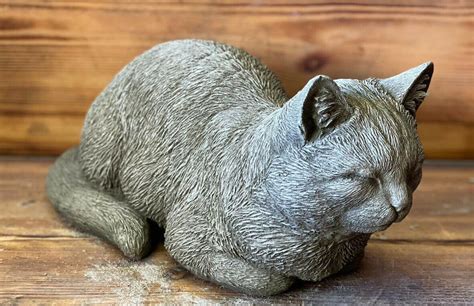 Cat Sculpture Home Cat Statue Concrete Pet Figurine Cat - Etsy