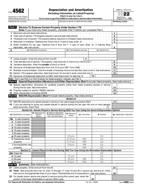 2022 Form IRS 4562 Fill Online, Printable, Fillable, Blank - pdfFiller