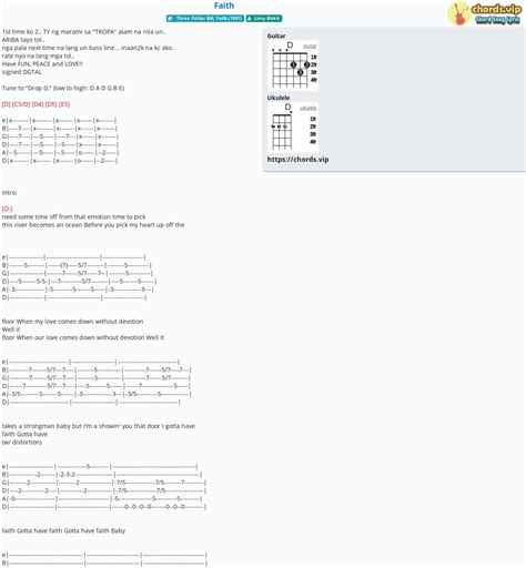 Chord: Faith - tab, song lyric, sheet, guitar, ukulele | chords.vip