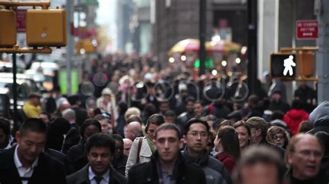 Crowd Walking Street Sidewalk New York City Manhattan People. Stock Footage - YouTube