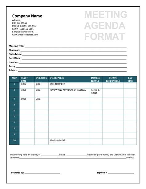 46 Effective Meeting Agenda Templates - Template Lab