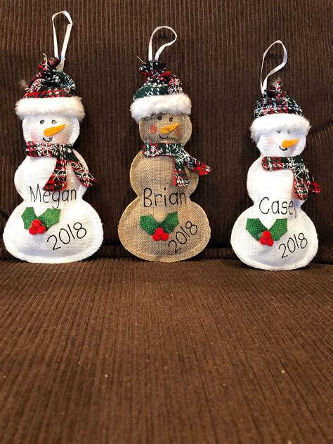 Personalized Snowman Ornament | Etsy