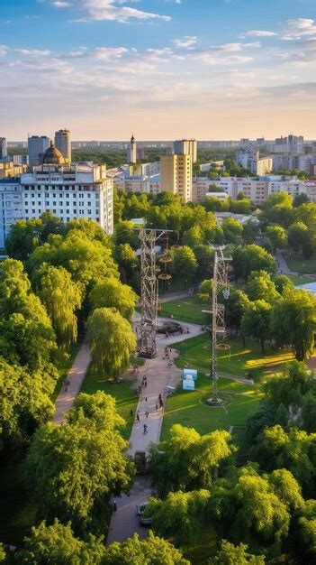 Premium AI Image | an aerial view of a city with tall buildings