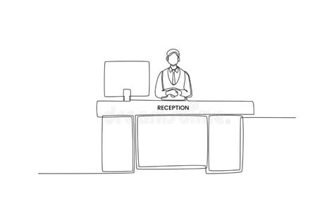 Line Drawing Receptionist Stock Illustrations – 274 Line Drawing Receptionist Stock ...