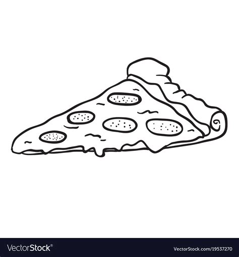 Pizza slice black Royalty Free Vector Image - VectorStock