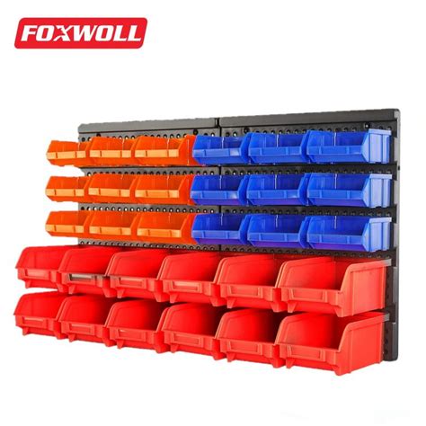 wall mounted tool rack storage bins - FOXWOLL