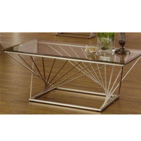 Rectangular Contemporary Metal Sculpture Base Coffee Table In Clear Glass | Buy Coffee Tables ...