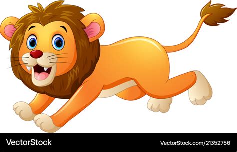 Lion cartoon running Royalty Free Vector Image