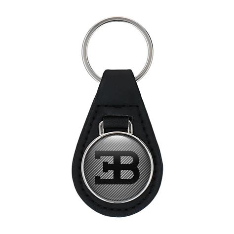 Bugatti Key Fob Leather Black Carbon Design | Keychains | Accessories | X-Sticker