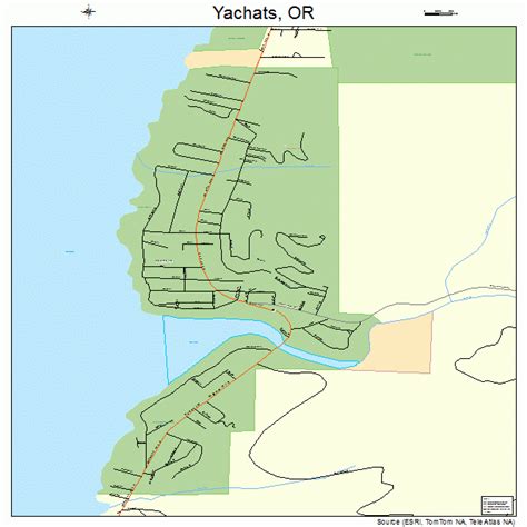 Yachats Oregon Street Map 4184200