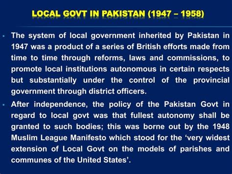 Local Government System in Pakistan