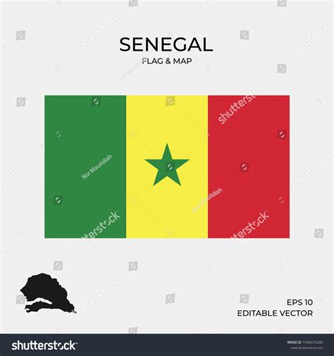 National Map Flag Senegal Vector Illustration Stock Vector (Royalty ...